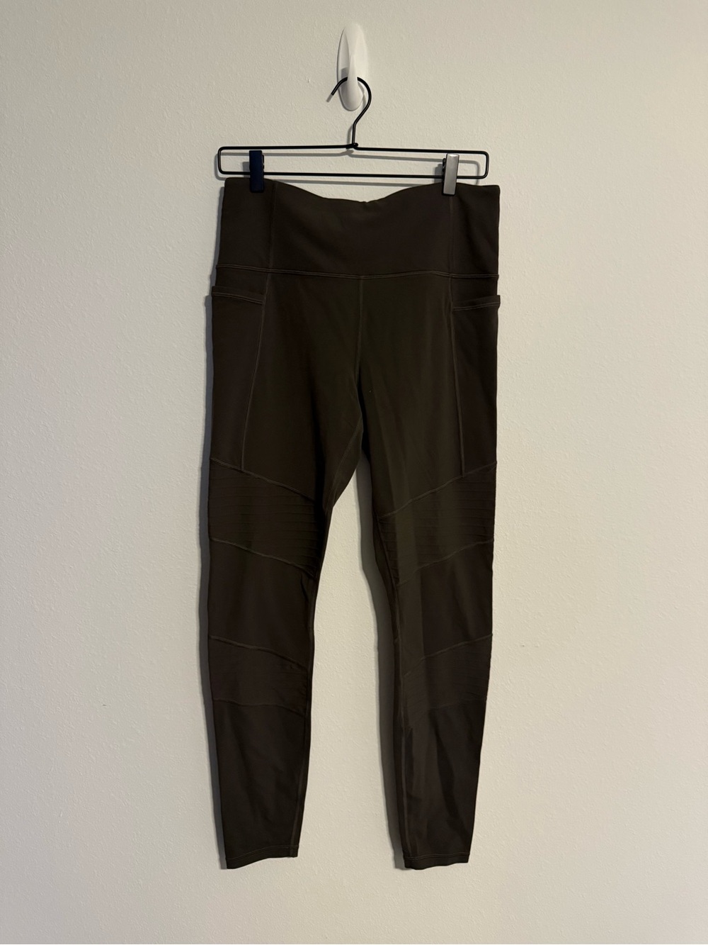 Athleta Olive Tone High-Waist Leggings with Panel Detailing
